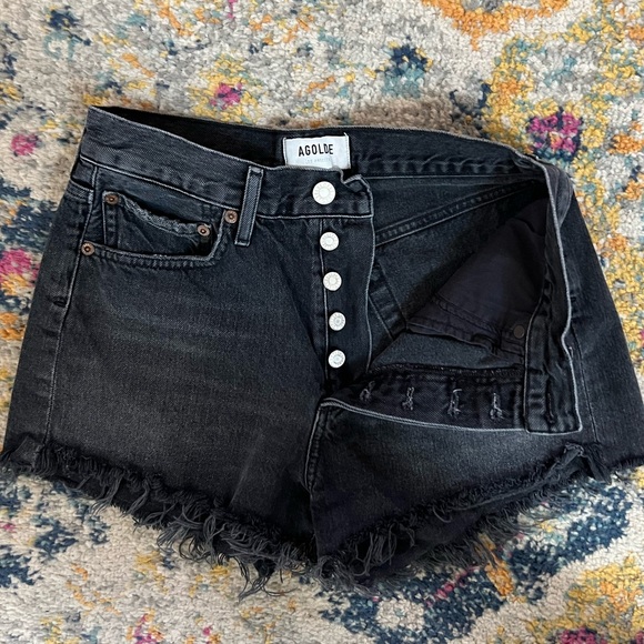 Agolde Parker black denim shorts - Picture 3 of 4